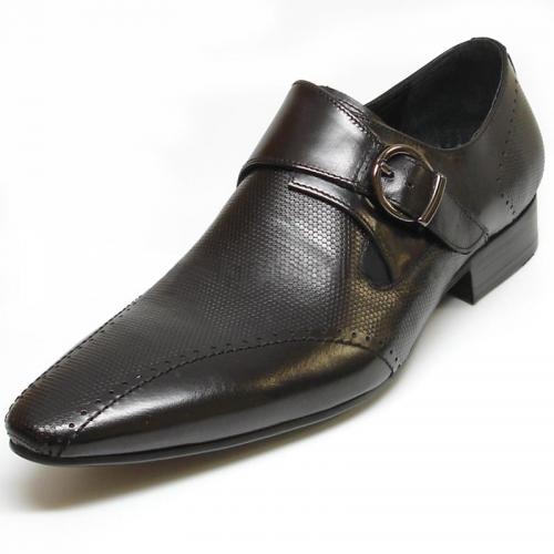 Encore By Fiesso Black Genuine Leather Buckle Loafer Shoes FI3158